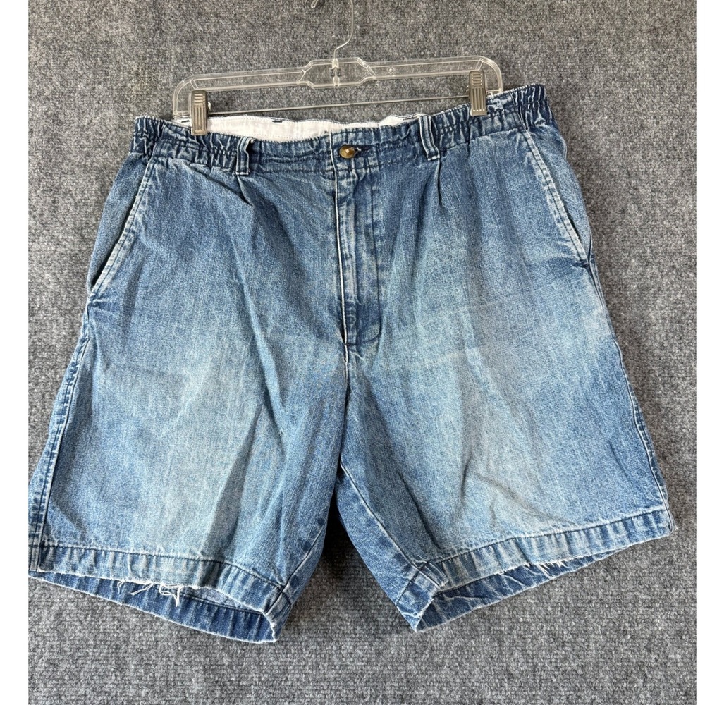 Boca Classics Denim Shorts Men's Size 36 Blue Pleated Elastic Waist Casual‎